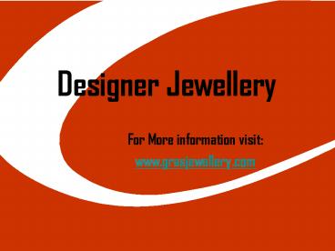Affordable designer jewellery