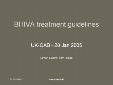 BHIVA treatment guidelines