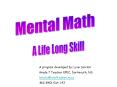Mental Math PowerPoint PPT Presentation
