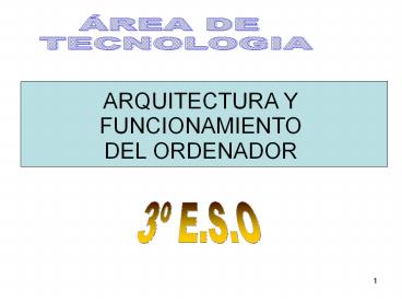 ARQUITECTURA Y FUNCIONAMIENTO DEL ORDENADOR