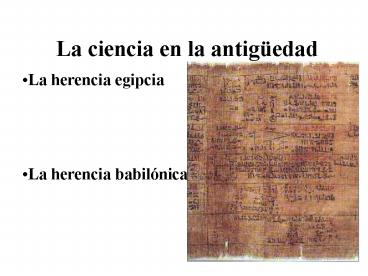 La ciencia en la antig