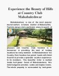 Experience the Beauty of Hills at Country Club Mahabaleshwar PowerPoint PPT Presentation