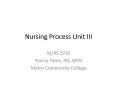 Nursing Process Unit III PowerPoint PPT Presentation