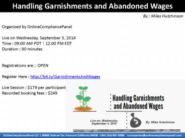 Handling Garnishments and Abandoned Wages