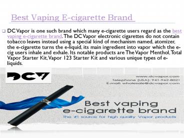 Electronic Cigarettes Maryland