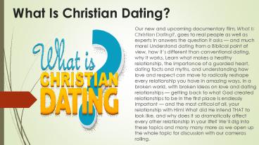 What is Christian Dating