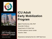 ICU Adult Early Mobilization Program