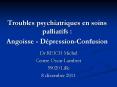 Troubles psychiatriques en soins palliatifs :               Angoisse - D PowerPoint PPT Presentation