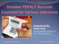 Databar PDF417 Barcode essential for Various Industries PowerPoint PPT Presentation