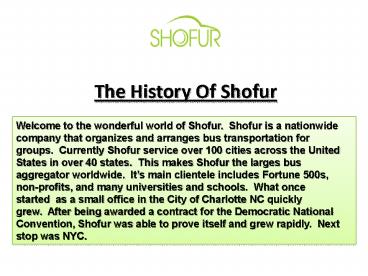 The History Of Shofur