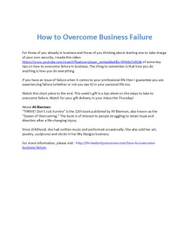 How to Overcome Business Failure