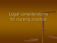 Legal considerations for nursing practice PowerPoint PPT Presentation