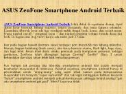 ASUS ZenFone Smartphone Android Terbaik