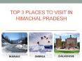 Top 3 Places to Visit in Himachal Pradesh PowerPoint PPT Presentation