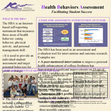 Health Behaviors Assessment