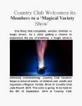 Country Club welcomes its members to a ‘Magical Variety Show’ PowerPoint PPT Presentation