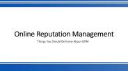 Importance of Online Reputation Management