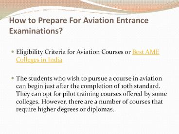 How to Prepare For Aviation Engineering Entrance Examinations