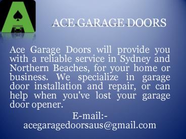 Best Garage Doors in Australia