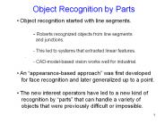 Object Recognition by Parts