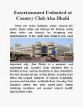 Entertainment Unlimited at Country Club Abu Dhabi PowerPoint PPT Presentation