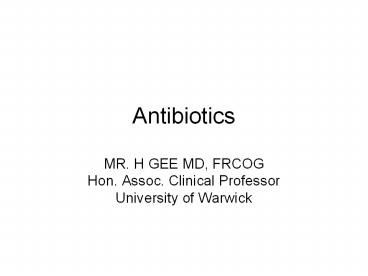 Antibiotics