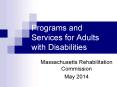 Programs and Services for Adults with Disabilities PowerPoint PPT Presentation