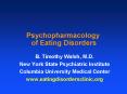 Psychopharmacology of Eating Disorders PowerPoint PPT Presentation