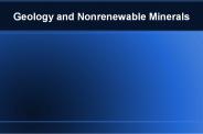 Geology and Nonrenewable Minerals