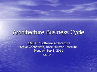 Architecture Business Cycle