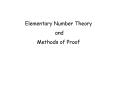Elementary Number Theory and Methods of Proof PowerPoint PPT Presentation