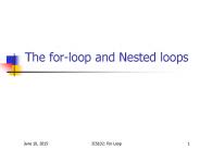 The for-loop and Nested loops