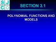 POLYNOMIAL FUNCTIONS AND MODELS PowerPoint PPT Presentation