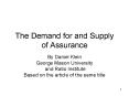 The Demand for and Supply of Assurance PowerPoint PPT Presentation