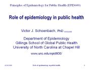 Role of epidemiology in public health