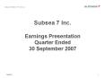 Subsea Partner Of Choice PowerPoint PPT Presentation