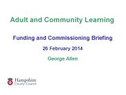 Funding and Commissioning Briefing
