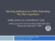 Hospital Measures Reporting in Ohio
