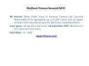 Muthoot Finance Secured NCD!