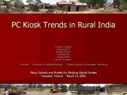 PC Kiosk Trends in Rural India