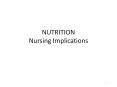NUTRITION Nursing Implications PowerPoint PPT Presentation