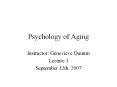 Psychology of Aging PowerPoint PPT Presentation