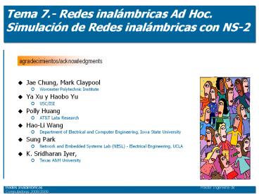 Tema 7.- Redes inal