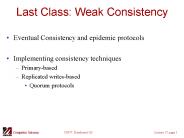 Last Class: Weak Consistency