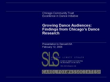 Presentation to Dance/USA