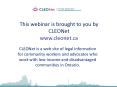 This webinar is brought to you by CLEONet PowerPoint PPT Presentation