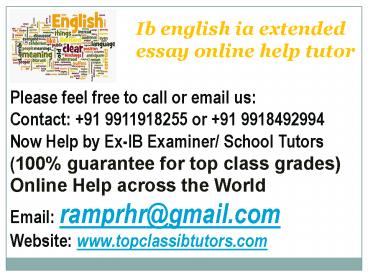 ib english ia extended essay online help tutor