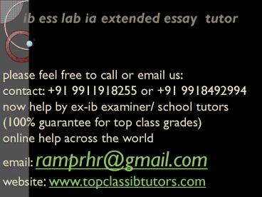 ib environmental systems and societies lab ia extended essay help tutor
