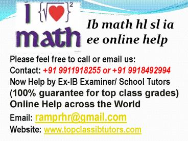 ib mathematics hl sl ia extended essay online help