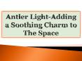 Antler Light-Adding a Soothing Charm to The Space PowerPoint PPT Presentation